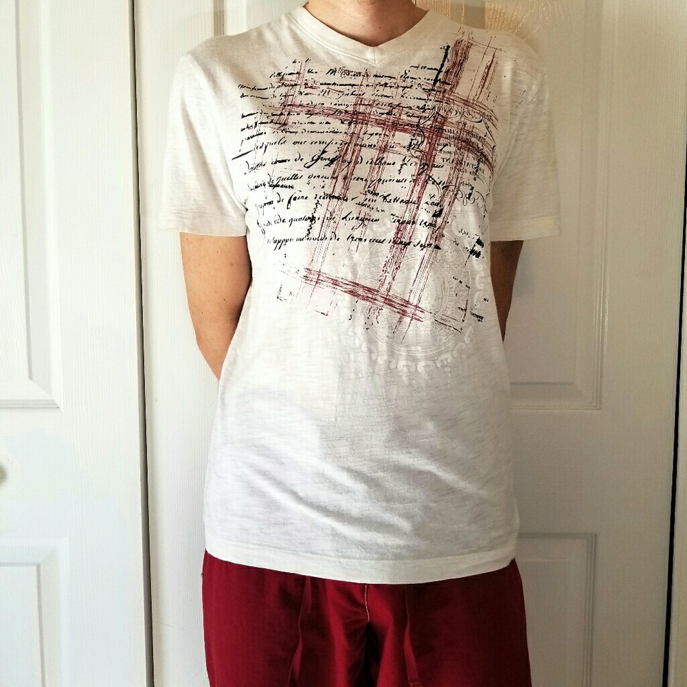 Cream Colored Art Graphic Shirt